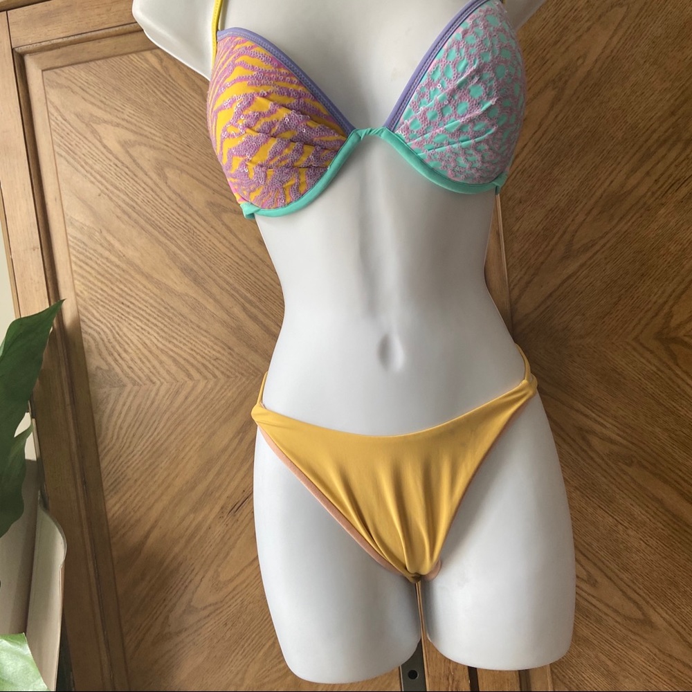 VYB Yellow string cheeky bikini bottoms